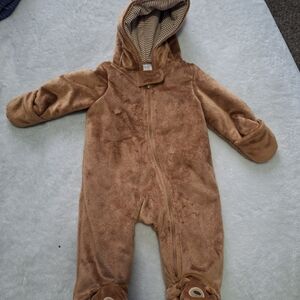 Carter's Tan Hooded Baby Bodysuit